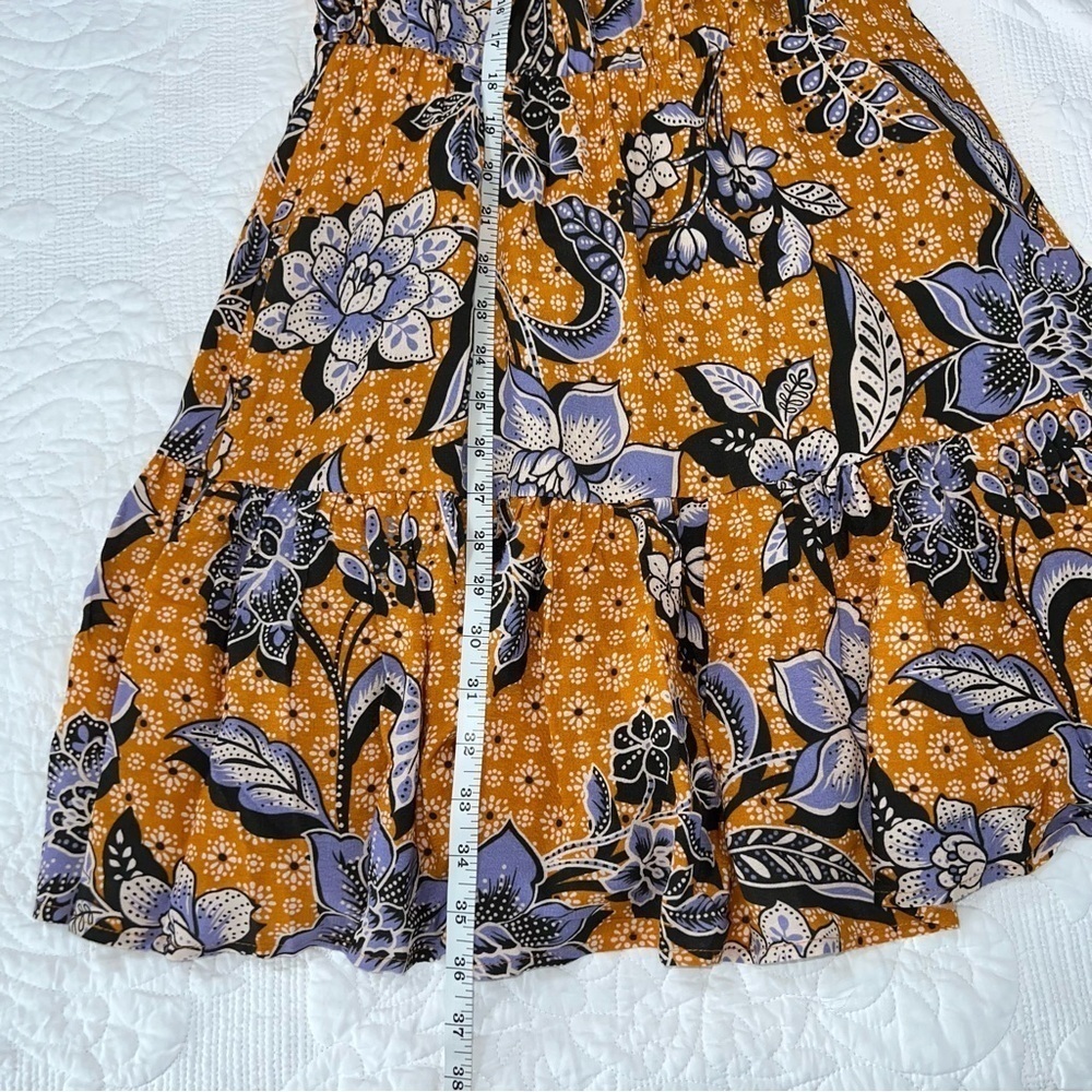 Corey Lynn Calter Dress Women Small Floral Mini Puff Sleeve Orange E - Picture 6 of 8